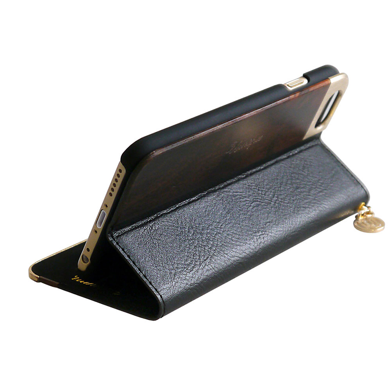 Uunique Uunique Wooden Folio iPhone 6S Black