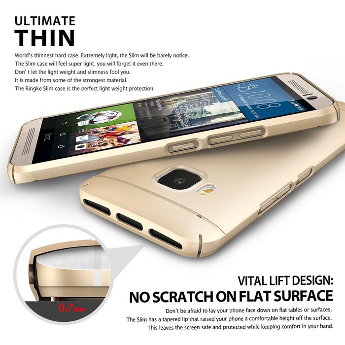 Rearth Ringke Slim Skal till HTC One M9 - Gold