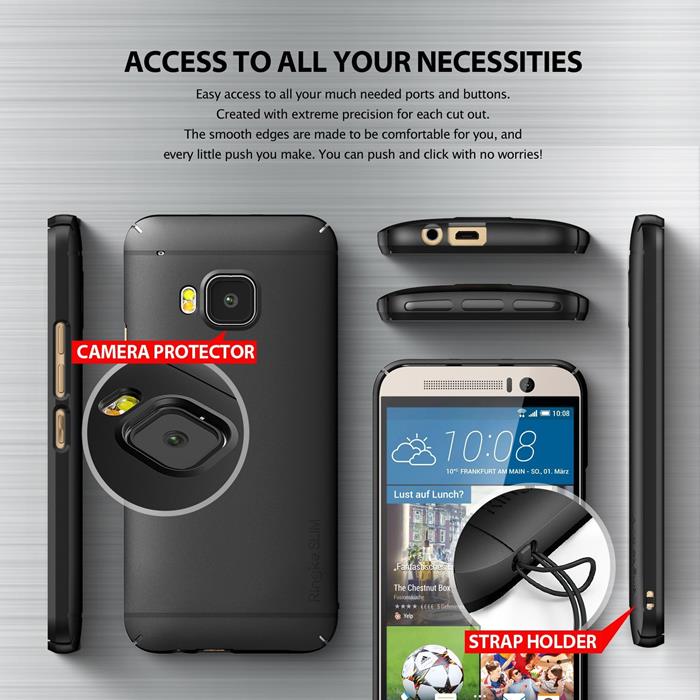 Rearth Ringke Slim Skal till HTC One M9 - Gold