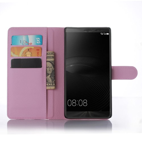 OEM Litchi Plånboksfodral till Huawei Mate 8 - Rosa