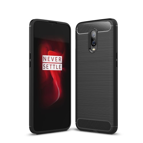 OEM Carbon Brushed Flexicase Skal till OnePlus 6T - Svart