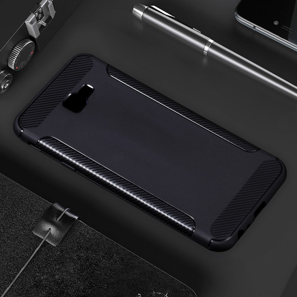 OEM Carbon Brushed Mobilskal till Samsung Galaxy J4 Plus - Svart