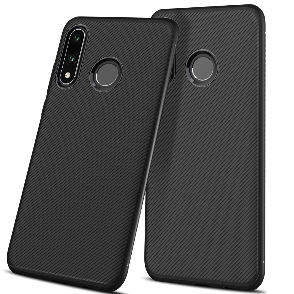 A-One Brand Twill Texture Flexicase Skal till Huawei P30 Lite - Svart