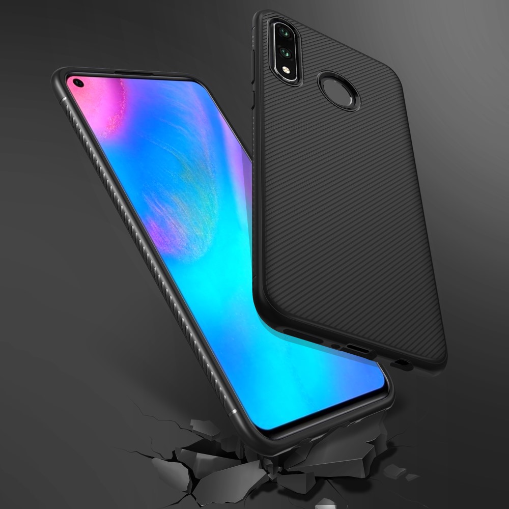 A-One Brand Twill Texture Flexicase Skal till Huawei P30 Lite - Svart