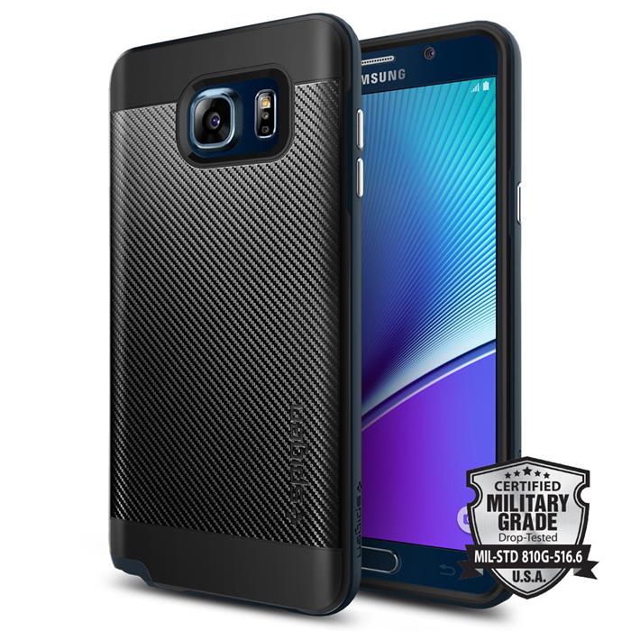 Spigen SPIGEN Neo Hybrid Carbon Skal till Samsung Galaxy Note 5 - Metal Slate
