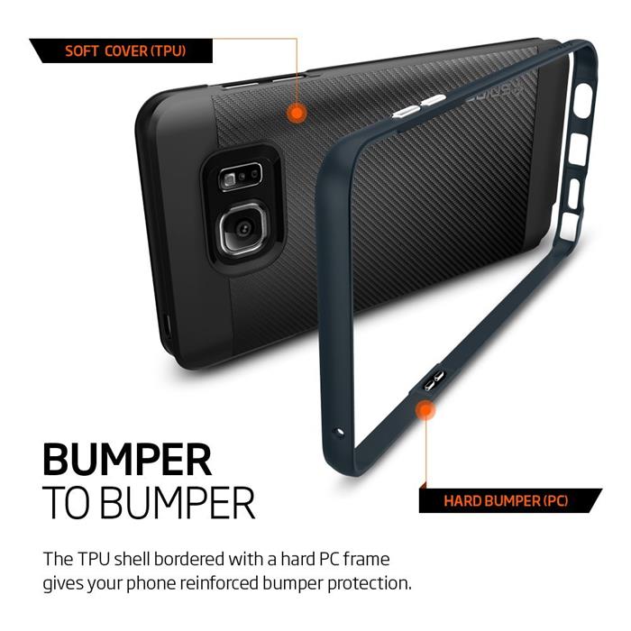 Spigen SPIGEN Neo Hybrid Carbon Skal till Samsung Galaxy Note 5 - Metal Slate