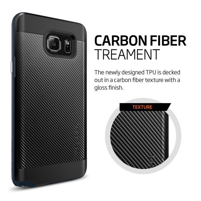 Spigen SPIGEN Neo Hybrid Carbon Skal till Samsung Galaxy Note 5 - Metal Slate
