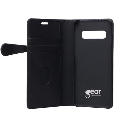 BUFFALO BUFFALO äkta läder Plånboksväska till Samsung S10+ - Svart