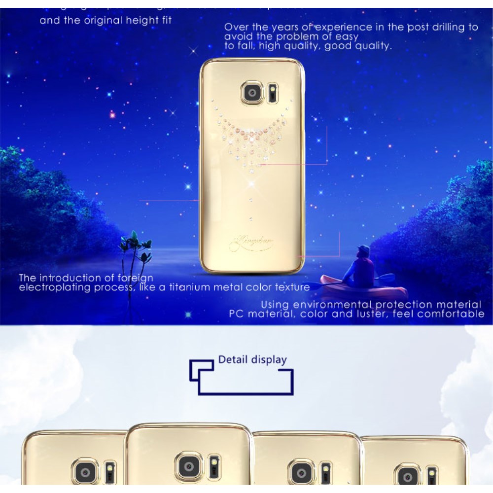 Kingxbar Kingxbar Skal med Swarovski Stenar till Samsung Galaxy S7 Edge - Feather