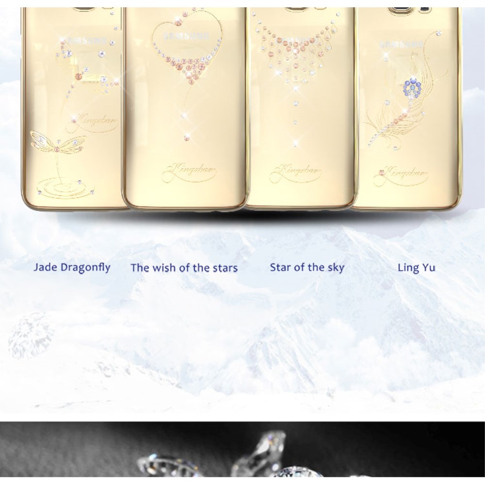 Kingxbar Kingxbar Skal med Swarovski Stenar till Samsung Galaxy S7 Edge - Feather
