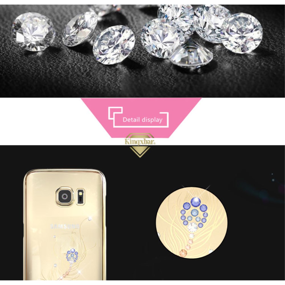 Kingxbar Kingxbar Skal med Swarovski Stenar till Samsung Galaxy S7 Edge - Feather