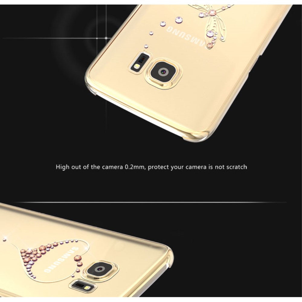 Kingxbar Kingxbar Skal med Swarovski Stenar till Samsung Galaxy S7 Edge - Feather