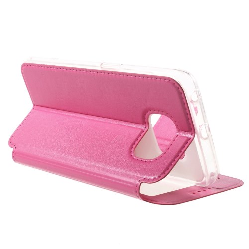 OEM Dual Fönster Fodral till Samsung Galaxy S6 Edge - Magenta
