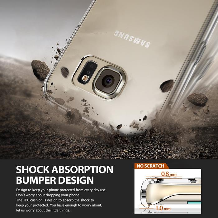 Rearth Ringke Fusion Shock Absorption Skal till Samsung Galaxy S6 Edge - Grå