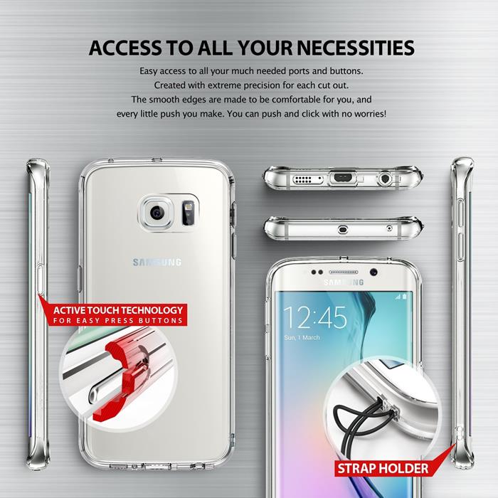 Rearth Ringke Fusion Shock Absorption Skal till Samsung Galaxy S6 Edge - Grå