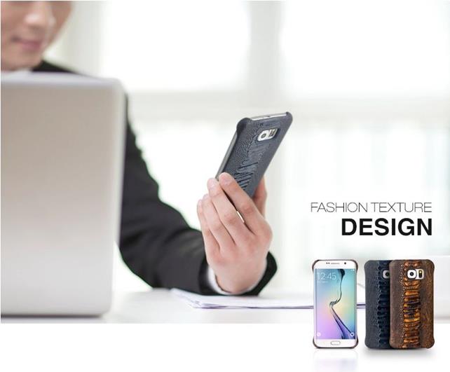 QIALINO Qialino Äkta Läder BaksideSkal till Samsung Galaxy S6 - Brun