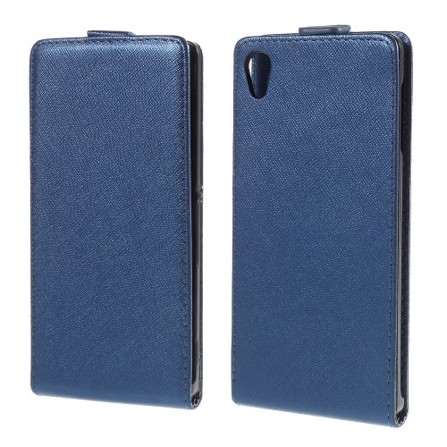OEM Cross Pattern Flipfodral till Sony Xperia Z3+ - Mörkblå