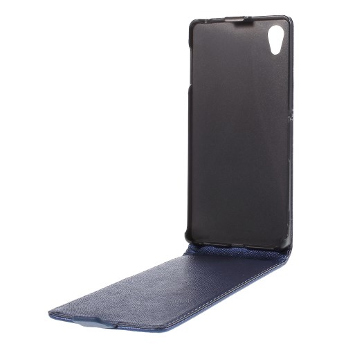 OEM Cross Pattern Flipfodral till Sony Xperia Z3+ - Mörkblå