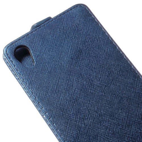 OEM Cross Pattern Flipfodral till Sony Xperia Z3+ - Mörkblå