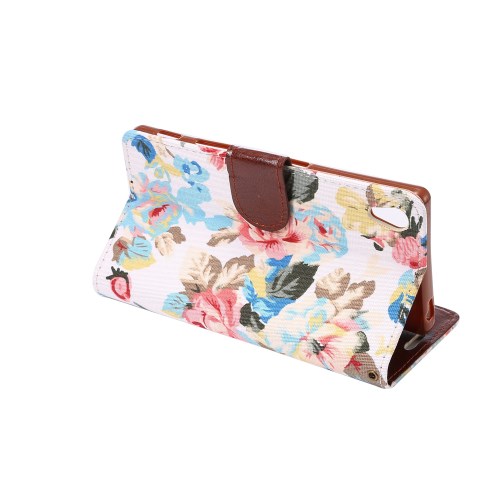 OEM Plånboksfodral till Sony Xperia Z5 - Rosor Blå