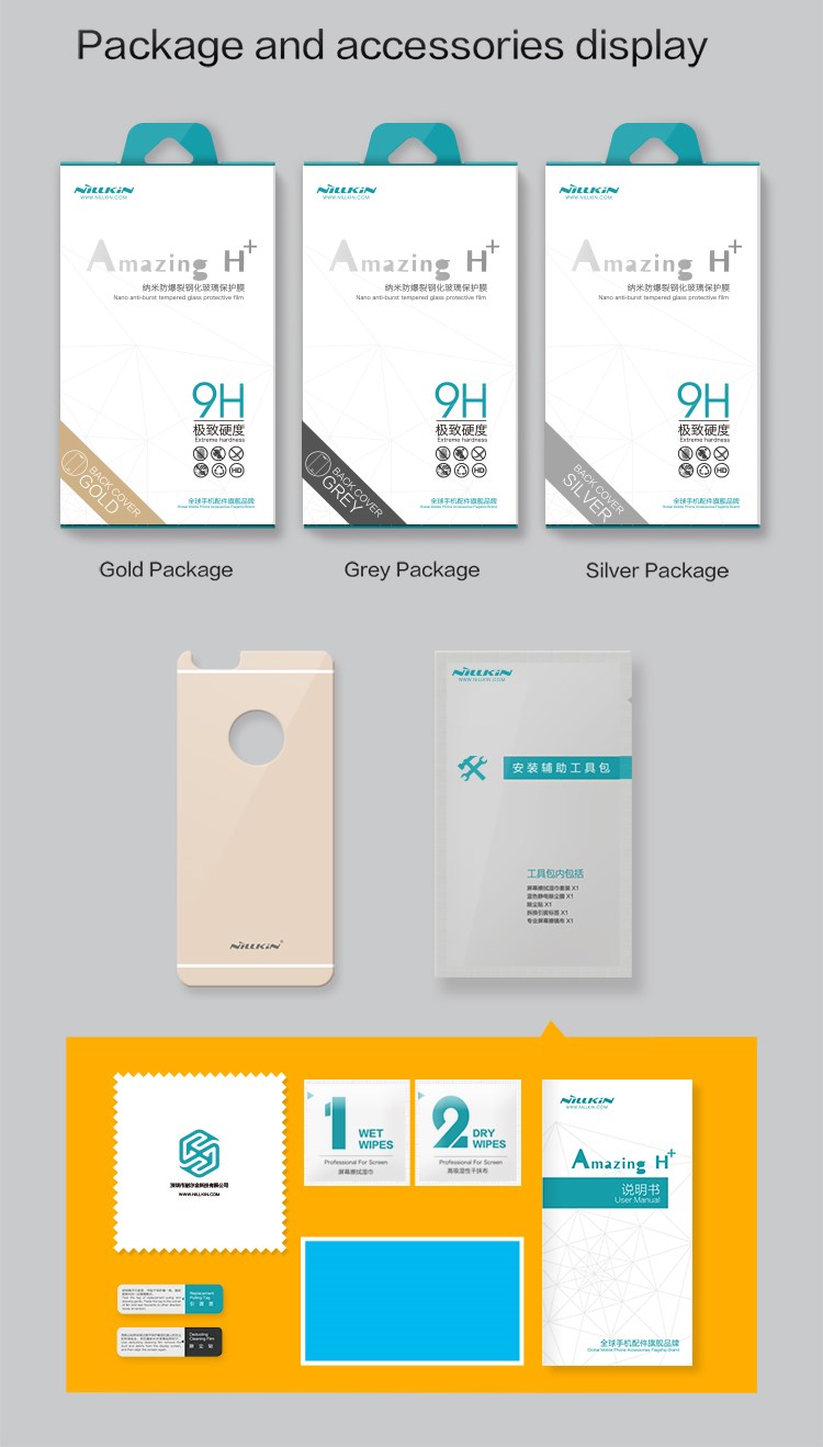 Nillkin Nillkin Härdat Glas Skärmskydd till baksida till iPhone 6/6S