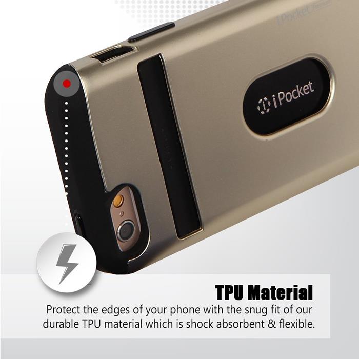 Mercury Mercury iPocket Premium skal med kortplats till Apple iPhone 6(S) Plus - Gold