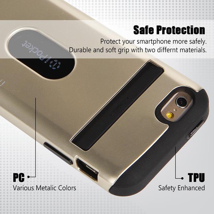 Mercury Mercury iPocket Premium skal med kortplats till Apple iPhone 6(S) Plus - Gold