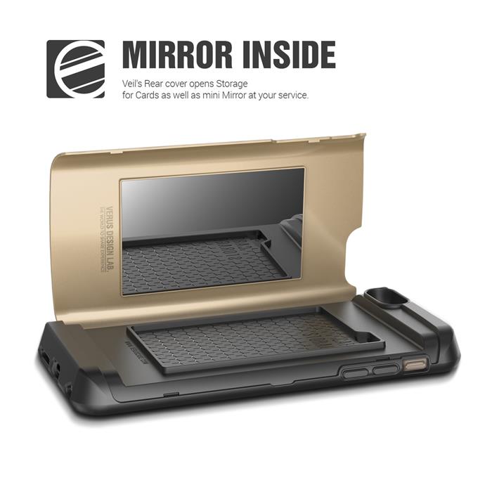 VERUS Verus Damda Veil skal med spegel till Apple iPhone 6(S) Plus (Gold)