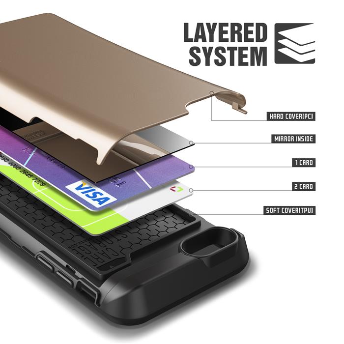 VERUS Verus Damda Veil skal med spegel till Apple iPhone 6(S) Plus (Gold)