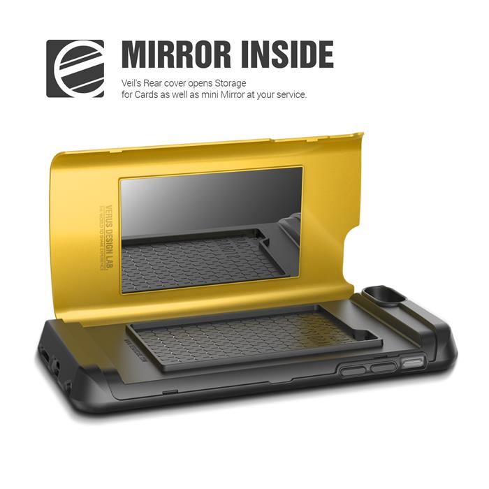VERUS Verus Damda Veil skal med spegel till Apple iPhone 6(S) Plus (Gul)