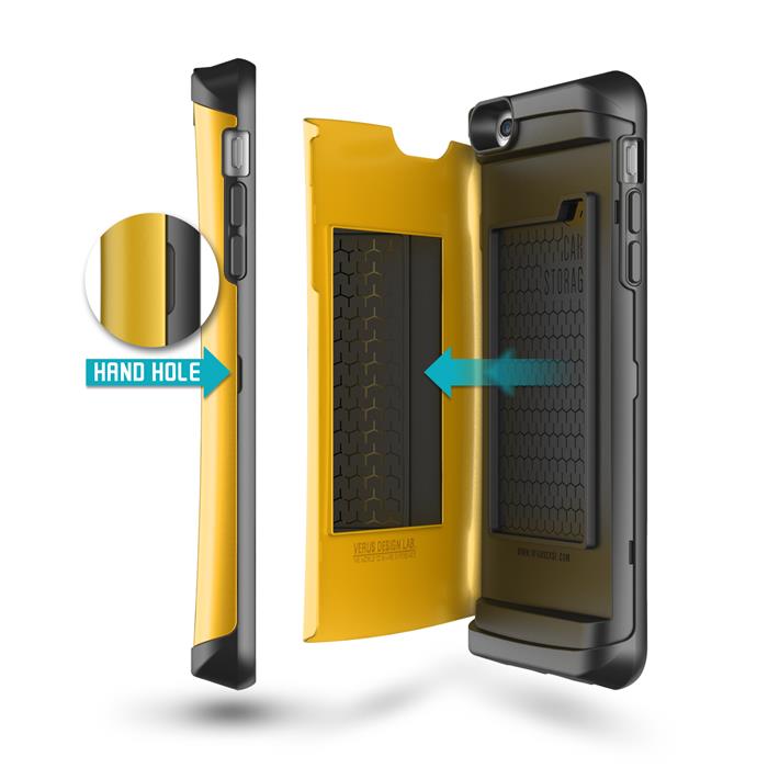 VERUS Verus Damda Veil skal med spegel till Apple iPhone 6(S) Plus (Gul)