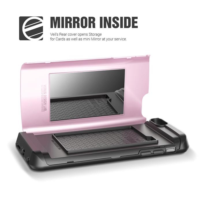 VERUS Verus Damda Veil skal med spegel till Apple iPhone 6(S) Plus (Rosa)