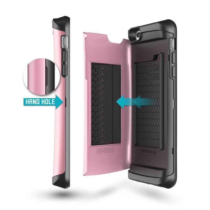 VERUS Verus Damda Veil skal med spegel till Apple iPhone 6(S) Plus (Rosa)