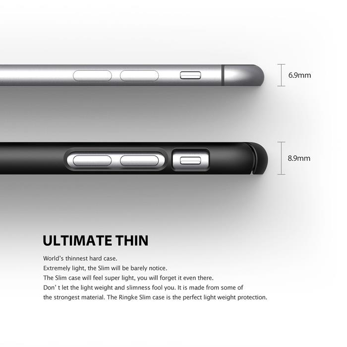 Rearth Ringke Logo-Cut Slim Dual Coated Skal till Apple iPhone 6(S) Plus - Svart