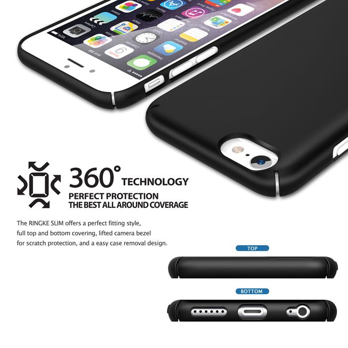 Rearth Ringke Logo-Cut Slim Dual Coated Skal till Apple iPhone 6(S) Plus - Svart