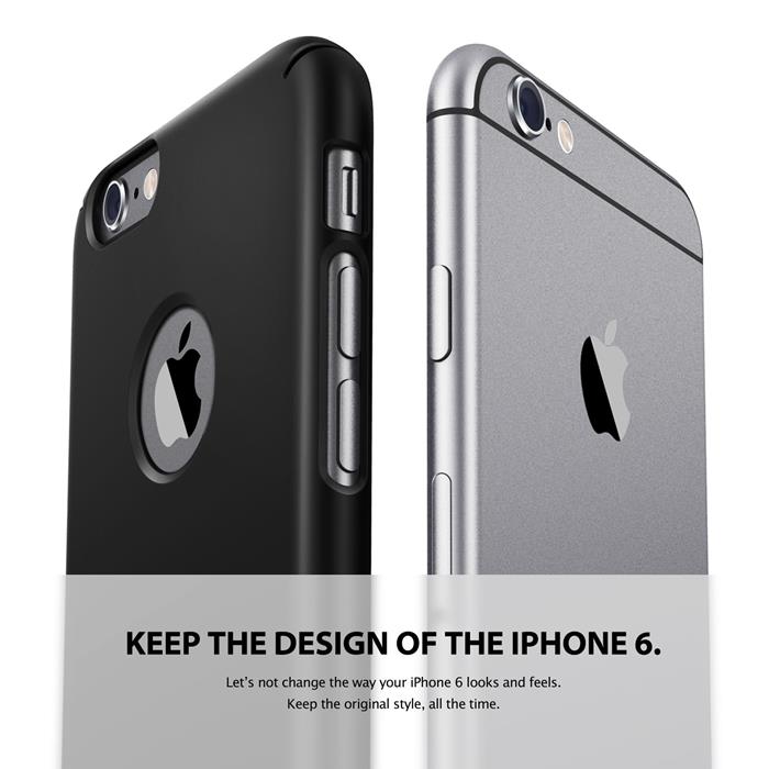 Rearth Ringke Logo-Cut Slim Dual Coated Skal till Apple iPhone 6(S) Plus - Svart