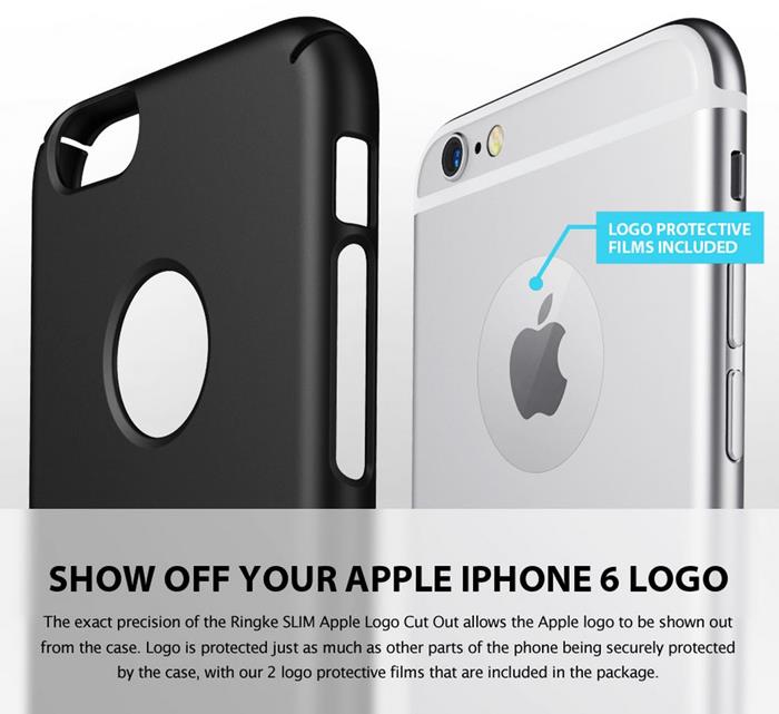 Rearth Ringke Logo-Cut Slim Dual Coated Skal till Apple iPhone 6(S) Plus - Svart
