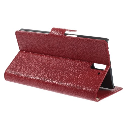 OEM Litchi Plånboksfodral till OnePlus One (Röd)