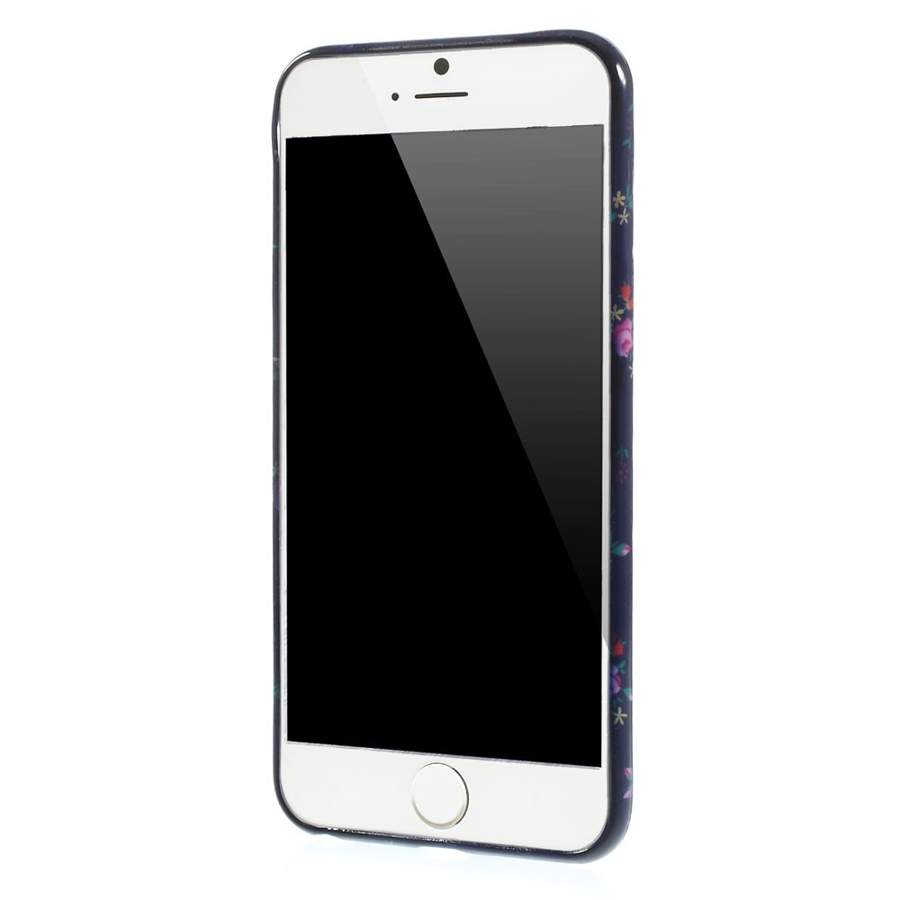 OEM Flexicase Skal till Apple iPhone 6(S) Plus - Svart Rosa Blommor