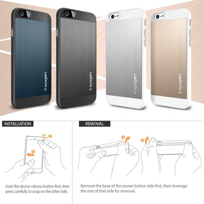 Spigen SPIGEN Aluminium Fit Skal till Apple iPhone 6/6S (Gold)