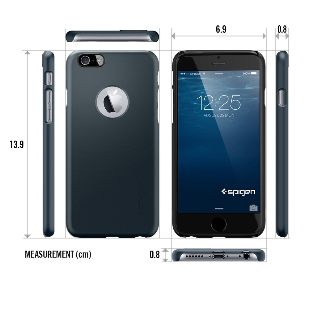 Spigen SPIGEN Ultra Thin Fit A Skal till Apple iPhone 6(S) Plus (Gunmetal)
