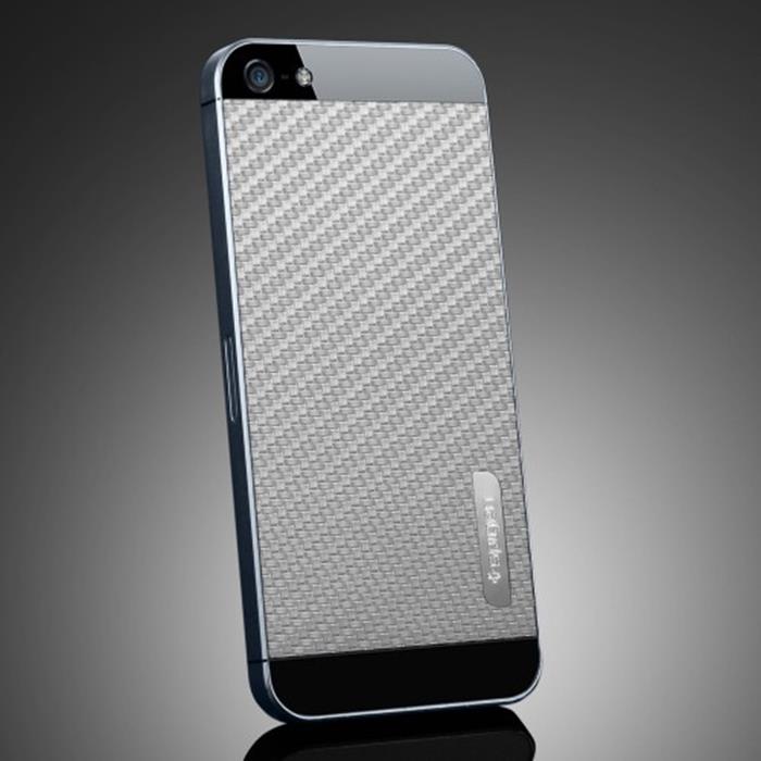 Spigen Spigen Skin Guard Carbon Skin till Apple iPhone 5/5S/SE (Grå) + Skärmskydd