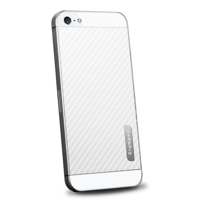 Spigen Spigen Skin Guard Carbon Skin till Apple iPhone 5/5S/SE (Vit) + Skärmskydd
