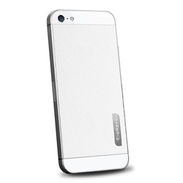 Spigen Spigen Skin Guard Leather Skin till Apple iPhone 5/5S/SE (Vit) + Skärmskydd