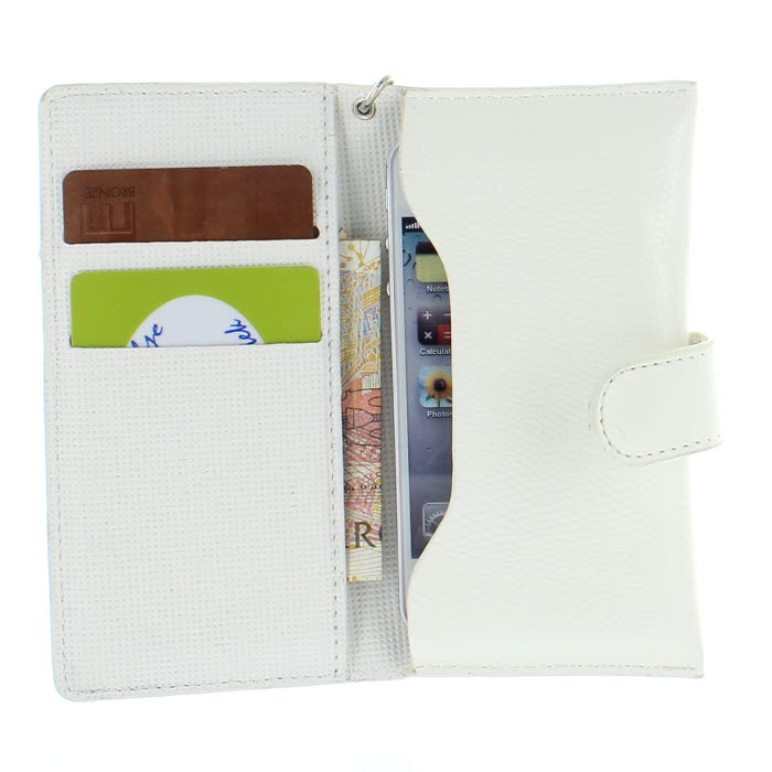 OEM Universal mobilfodral med handrem (Vit)