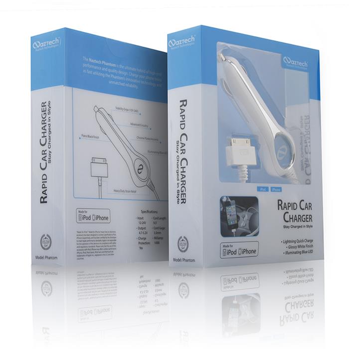 Naztech Naztech billaddare till iPod/iPad iPhone 4/4S (Vit)