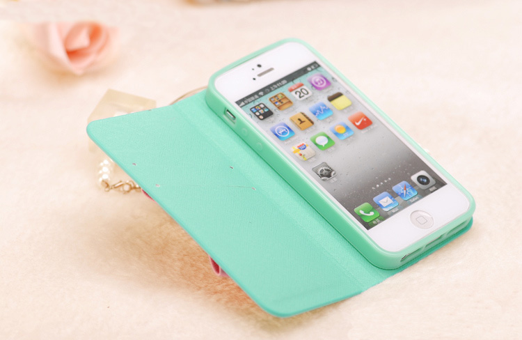 OEM Sweet Hybrid Bow Plånboksfodral till Apple iPhone 4S / 4 (Mint)