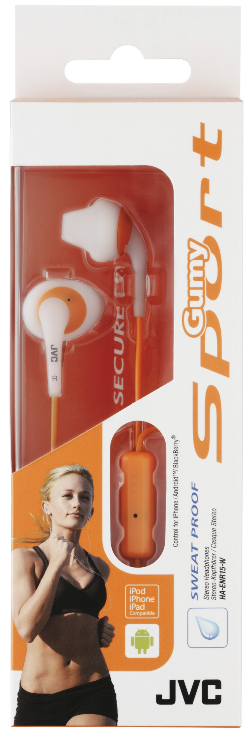 JVC JVC Hörlur ENR15 Sport Mic In-Ear - Vit