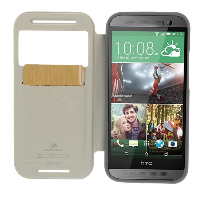 Mercury Mercury Bumper View Plånboksfodral till HTC One M8 (2014) - Vit