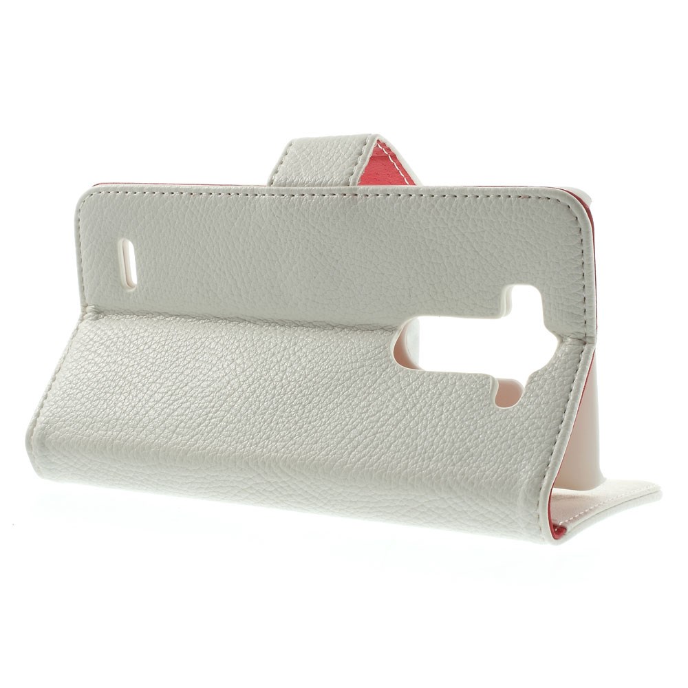 OEM Lychee Embossed Plånboksfodral till LG G3 S - Vit